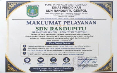 Maklumat Pelayanan Publik SDN Randupitu Gempol